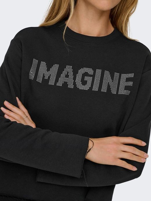 Sudadera corta oversize Imagine Only Black