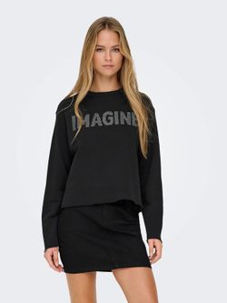 Sudadera corta oversize Imagine Only Black