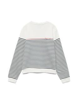 Sudadera de cuello redondo rayas happiness Vero Moda Cloud Dancer