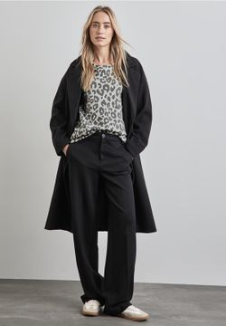 Sudadera de cuello redondo animal print Street One Grey