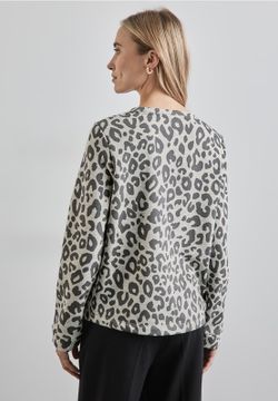 Sudadera de cuello redondo animal print Street One Grey