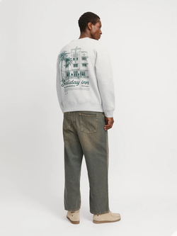 Sudadera de cuello redondo con backprint monocolor Jack & Jones Moonbean