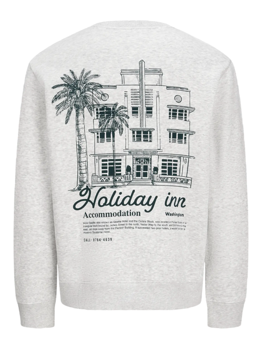 Sudadera de cuello redondo con backprint monocolor Jack & Jones Moonbean