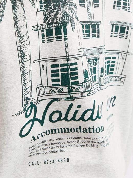 Sudadera de cuello redondo con backprint monocolor Jack & Jones Moonbean