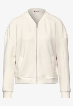 Sudadera de cuello redondo con cremallera Street One Off White