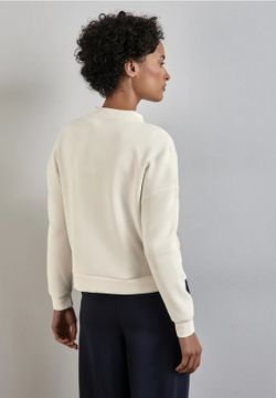 Sudadera de cuello redondo con cremallera Street One Off White