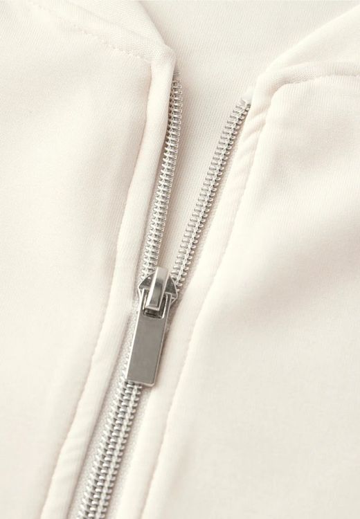 Sudadera de cuello redondo con cremallera Street One Off White