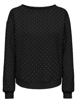 Sudadera de cuello redondo con detalle metalizado Only Black