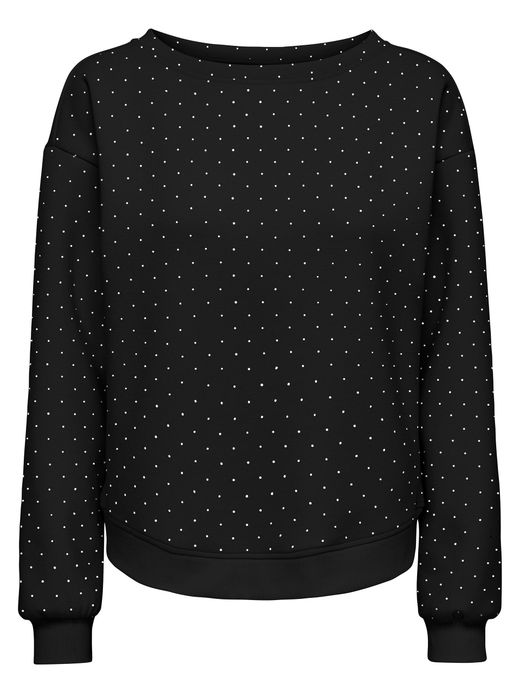 Sudadera de cuello redondo con detalle metalizado Only Black