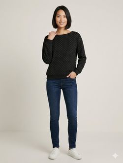 Sudadera de cuello redondo con detalle metalizado Only Black