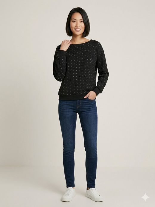 Sudadera de cuello redondo con detalle metalizado Only Black