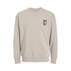 Sudadera de cuello redondo con dibujo gato de la suerte Jack & Jones Moonbean