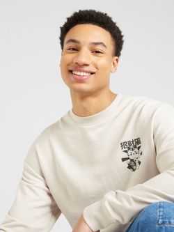 Sudadera de cuello redondo con dibujo gato de la suerte Jack & Jones Moonbean