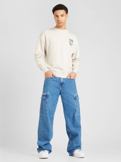 Sudadera de cuello redondo con dibujo gato de la suerte Jack & Jones Moonbean