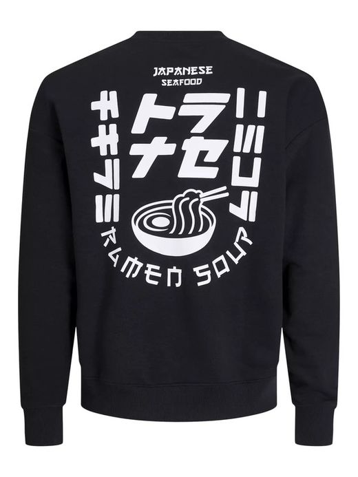 Sudadera de cuello redondo con dibujo ramen soup Jack & Jones Black