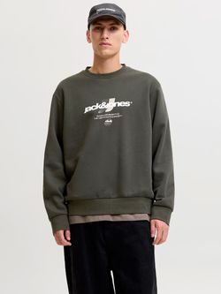Sudadera de cuello redondo con lestras branding Jack & Jones Peat