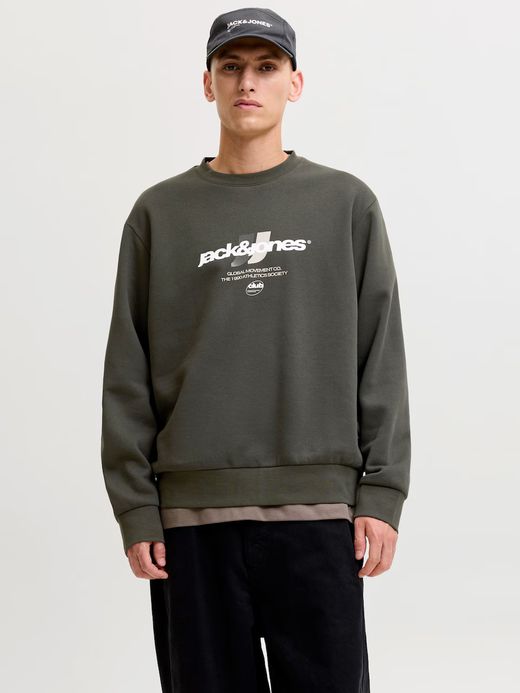 Sudadera de cuello redondo con lestras branding Jack & Jones Peat