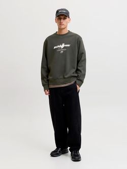 Sudadera de cuello redondo con lestras branding Jack & Jones Peat
