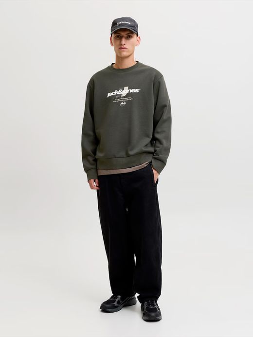 Sudadera de cuello redondo con lestras branding Jack & Jones Peat
