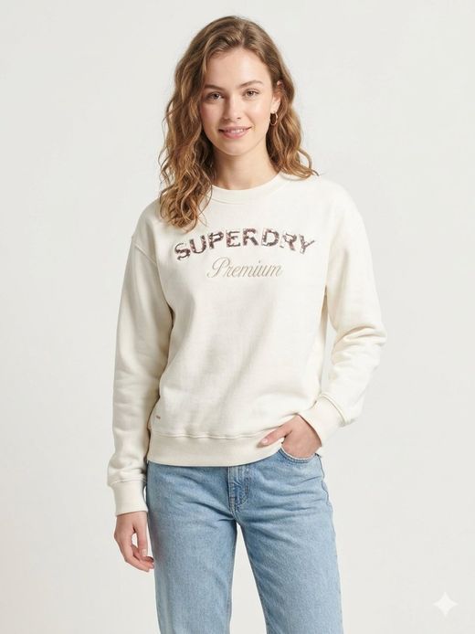 Sudadera de cuello redondo con letras branding Superdry Chalk