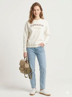 Sudadera de cuello redondo con letras branding Superdry Chalk
