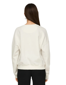 Sudadera de cuello redondo con logo lengua Only Cloud Dancer