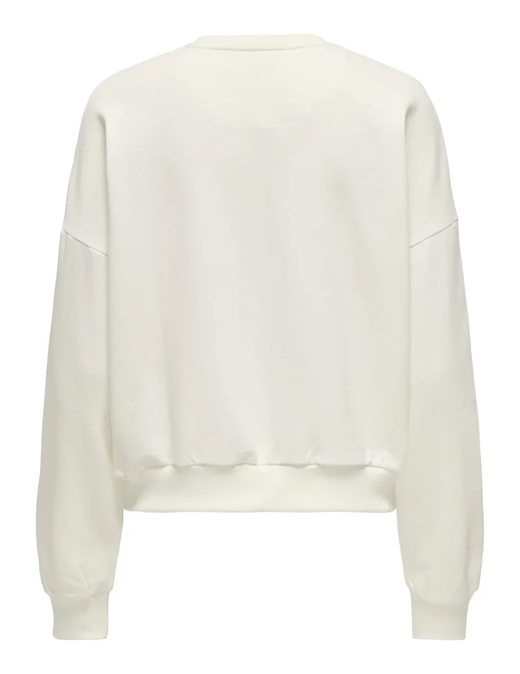 Sudadera de cuello redondo con logo lengua Only Cloud Dancer