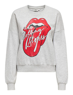 Sudadera de cuello redondo con logo lengua Only Light Grey Mela