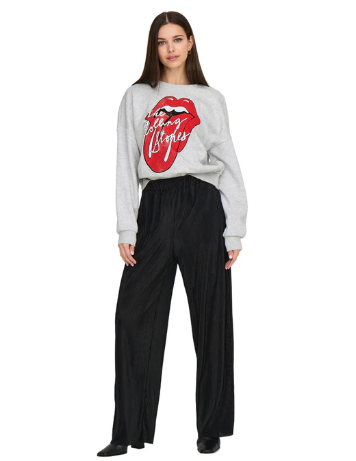 Sudadera de cuello redondo con logo lengua Only Light Grey Mela