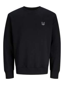 Sudadera de cuello redondo con pequeño bordado en el pecho Jack & Jones Black