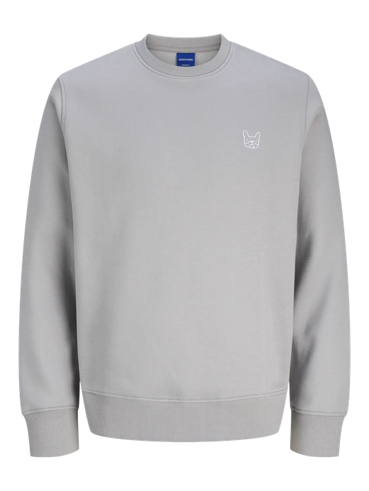 Sudadera de cuello redondo con pequeño bordado en el pecho Jack & Jones Grey