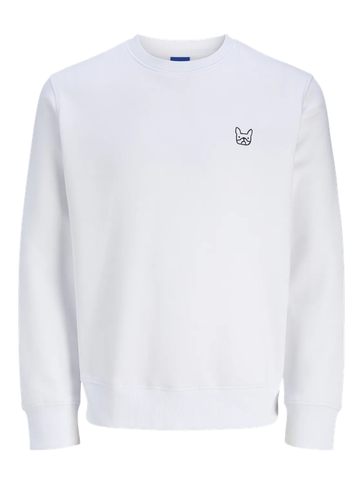 Sudadera de cuello redondo con pequeño bordado en el pecho Jack & Jones White
