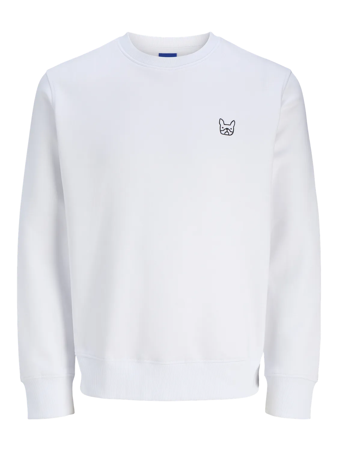 Sudadera de cuello redondo con pequeño bordado en el pecho Jack & Jones White