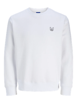 Sudadera de cuello redondo con pequeño bordado en el pecho Jack & Jones White