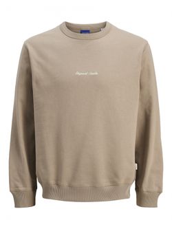 Sudadera de cuello redondo con pequeño bordado Originals Studio Jack & Jones Mocha Bisque