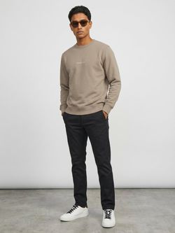 Sudadera de cuello redondo con pequeño bordado Originals Studio Jack & Jones Mocha Bisque