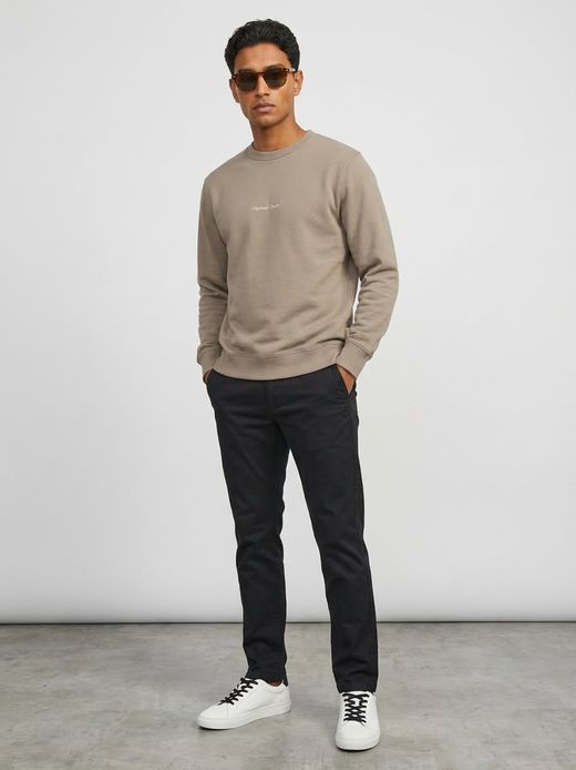 Sudadera de cuello redondo con pequeño bordado Originals Studio Jack & Jones Mocha Bisque