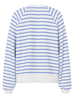 Sudadera de cuello redondo con rayas monocolor Pieces Cloud Dancer