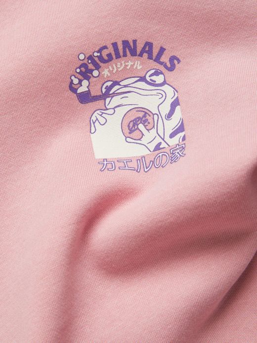 Sudadera de cuello redondo dibujos comics manga Jack & Jones Pink