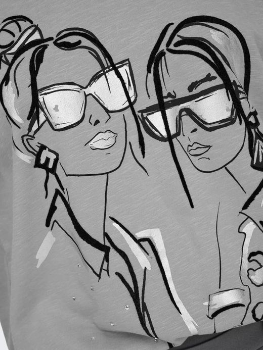 Sudadera de cuello redondo faces & sunglasses Only Cool Grey