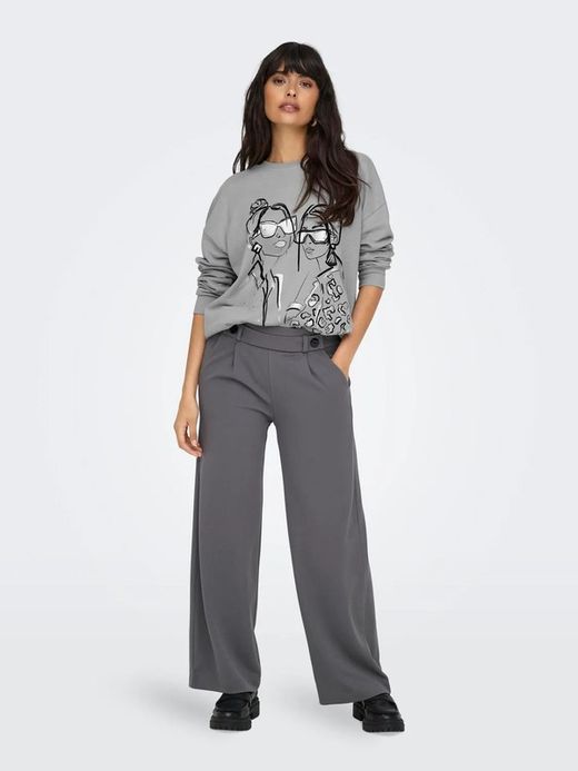 Sudadera de cuello redondo faces & sunglasses Only Cool Grey