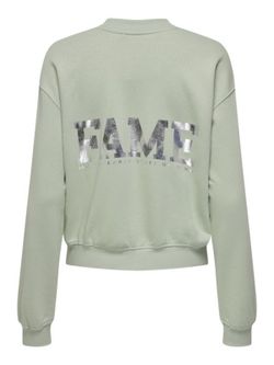 Sudadera de cuello redondo "Fame" Only Aqua Gray