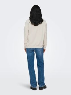 Sudadera de cuello redondo girls & sunglasses Only Pumice Stone