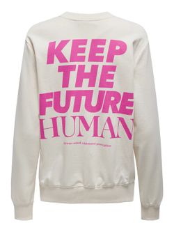 Sudadera de cuello redondo "Keep the future human" Only Birch