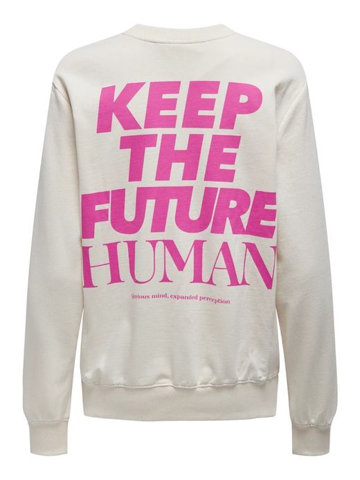 Sudadera de cuello redondo "Keep the future human" Only Birch