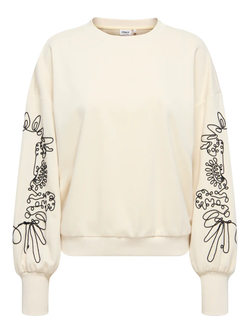 Sudadera de cuello redondo oversize con bordado contrastado Only Birch
