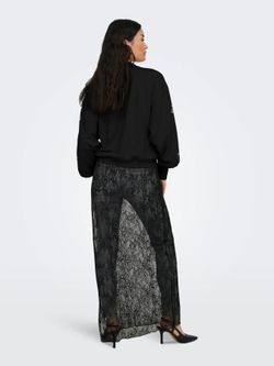 Sudadera de cuello redondo oversize con bordado contrastado Only Black