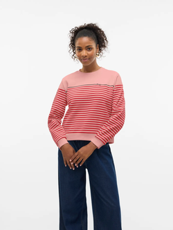 Sudadera de cuello redondo rayas kindness Vero Moda Rose
