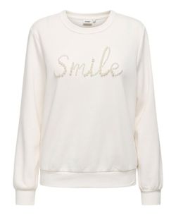 Sudadera de cuello redondo "Smile" Only Cloud Dancer