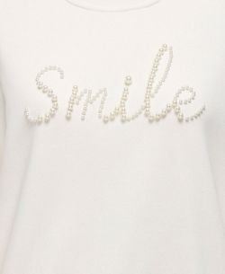 Sudadera de cuello redondo "Smile" Only Cloud Dancer